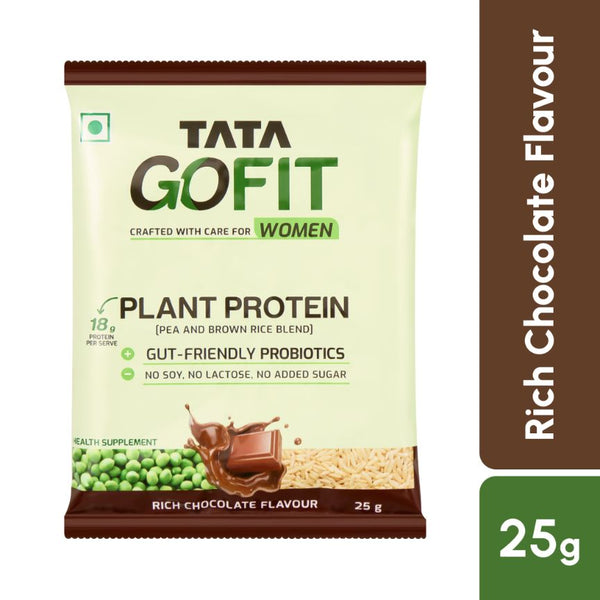 Tata GoFit Plant Protein Trial Pack  | Gut-Friendly Probiotics |  Rich Chocolate Flavour