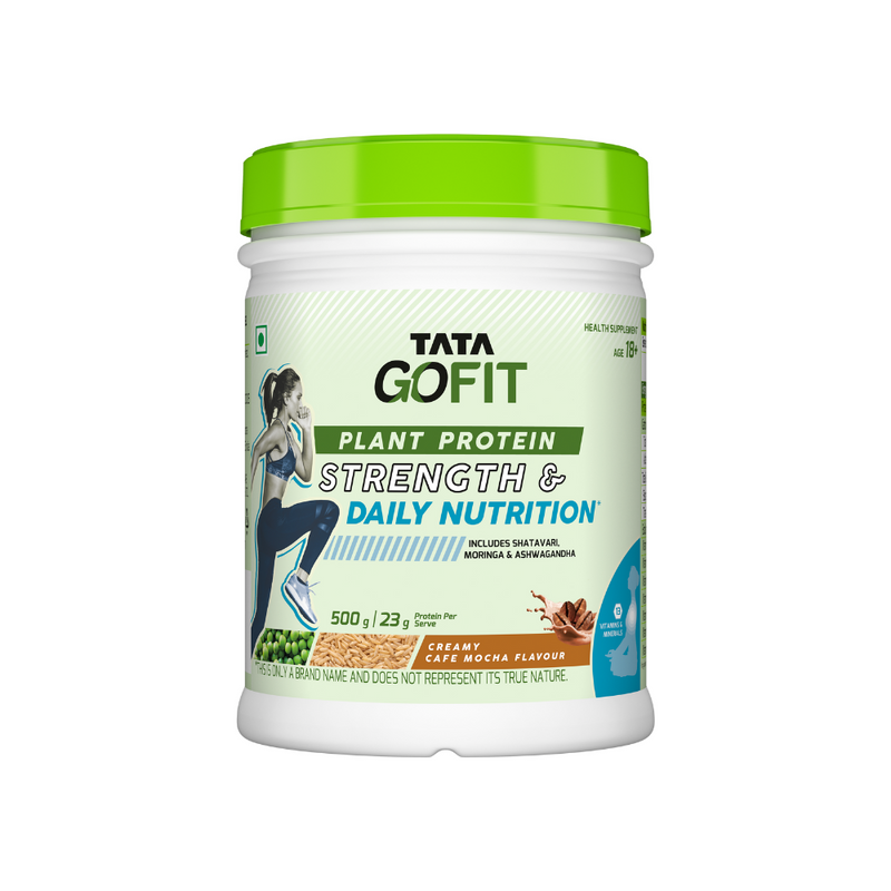 Tata Gofit Plant Protein | Strength & Daily Nutrition, Creamy Cafe Mocha Flavour