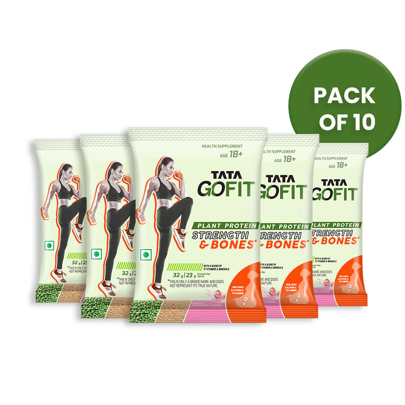 Assorted Pack of 10 | Protein Strength & Bones, Smooth Strawberry Flavour