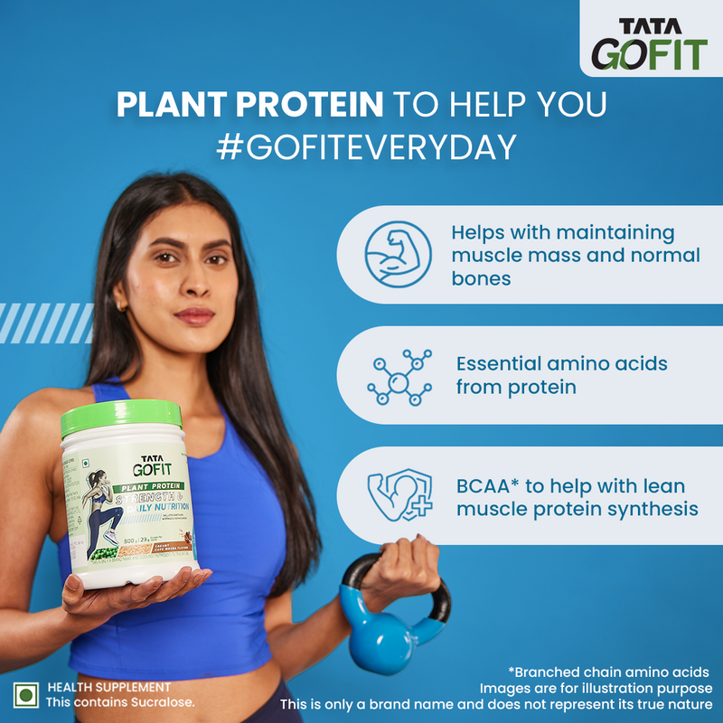 Tata Gofit Plant Protein | Strength & Daily Nutrition, Creamy Cafe Mocha Flavour